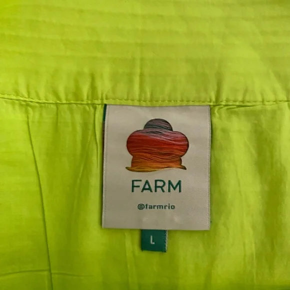 FARM Rio Skirt Neon Green Ruffled Mini Skirt size Large - Picture 7 of 11